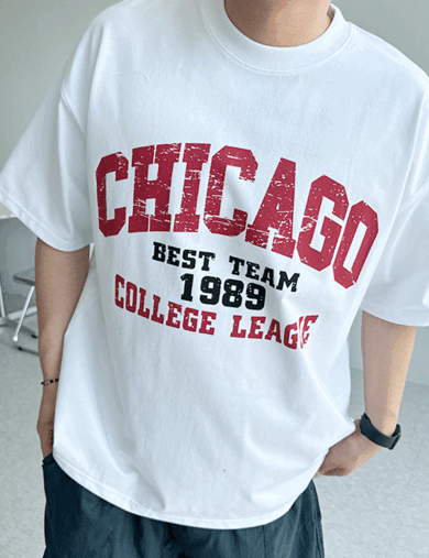 오래오래 하드싱글 시카고 반팔 티셔츠